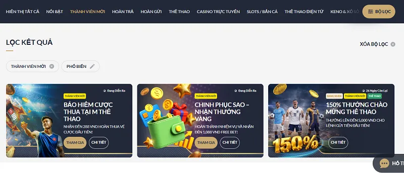 Khuyến Mãi M88 chào mừng thành viên mới